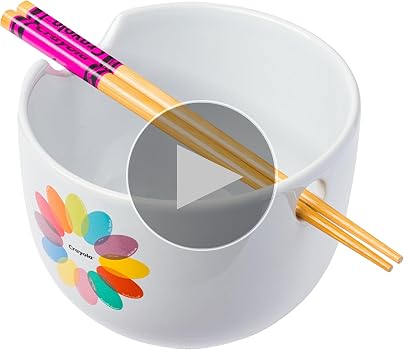 Amazon.com: Silver Buffalo Crayola Logo Ceramic Ramen Noodle Rice
