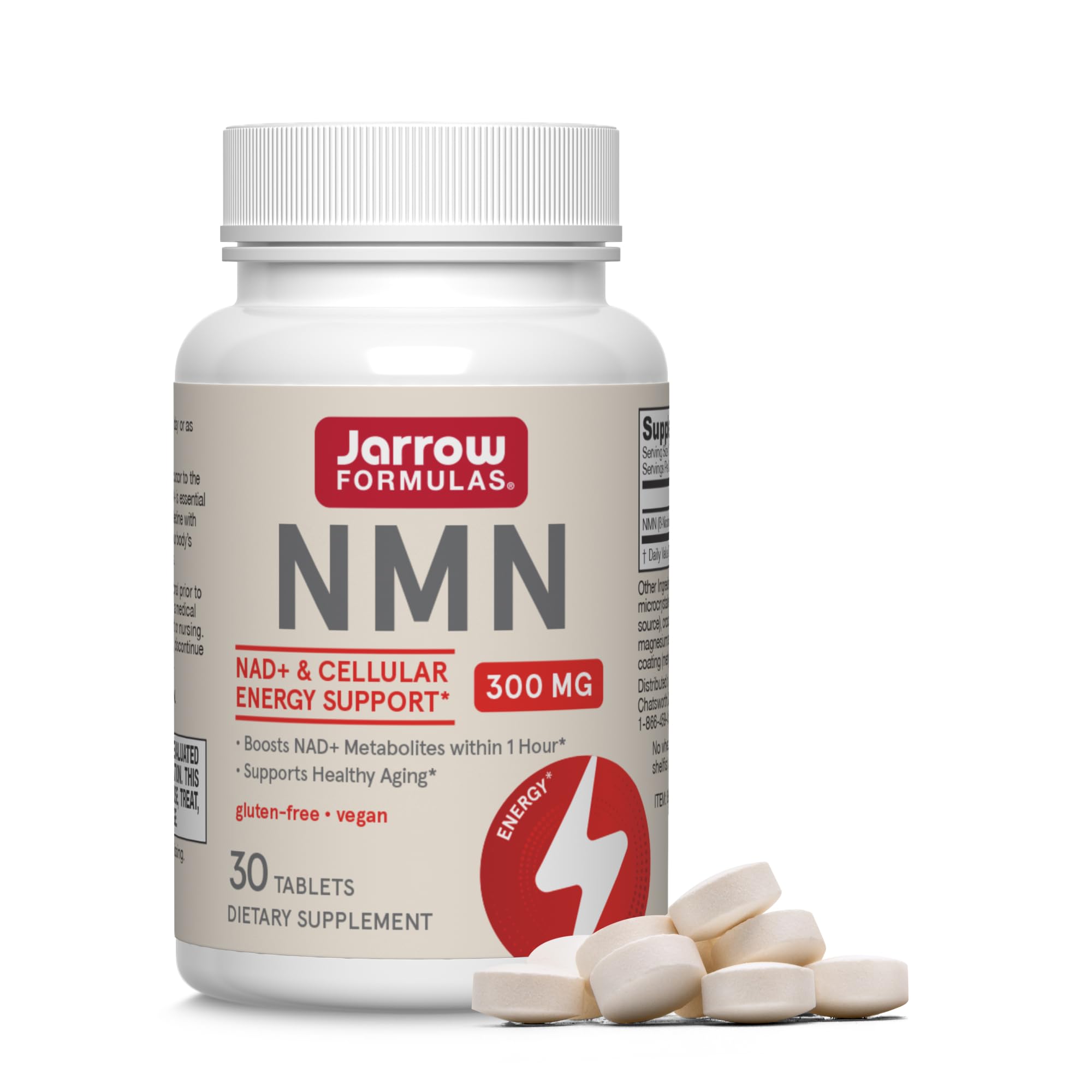 Jarrow NMN, NMN Supplement, 300 mg, 30 Tablets