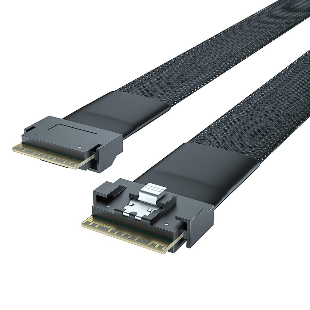 Ipolex Cable SlimSAS SFF-8654 a SFF-8654 8i, cable Slimline 8i, PCIe 4.0, 0,75 metros (2,5 pies)