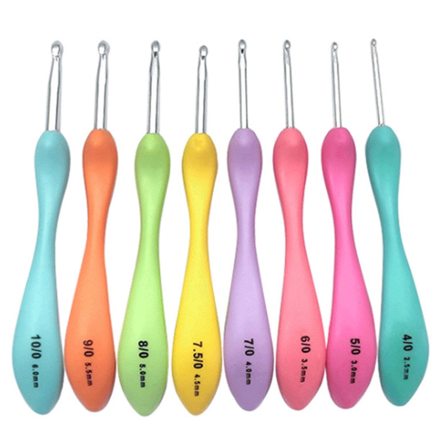 EOWVISN 8 Pieces Candy Color Wool Crochet Hooks, Crochet Set, Ergonomic Crochet Hooks, Handmade Knitting Needles Crochet Crochet Hooks, Hair Crochet Hooks
