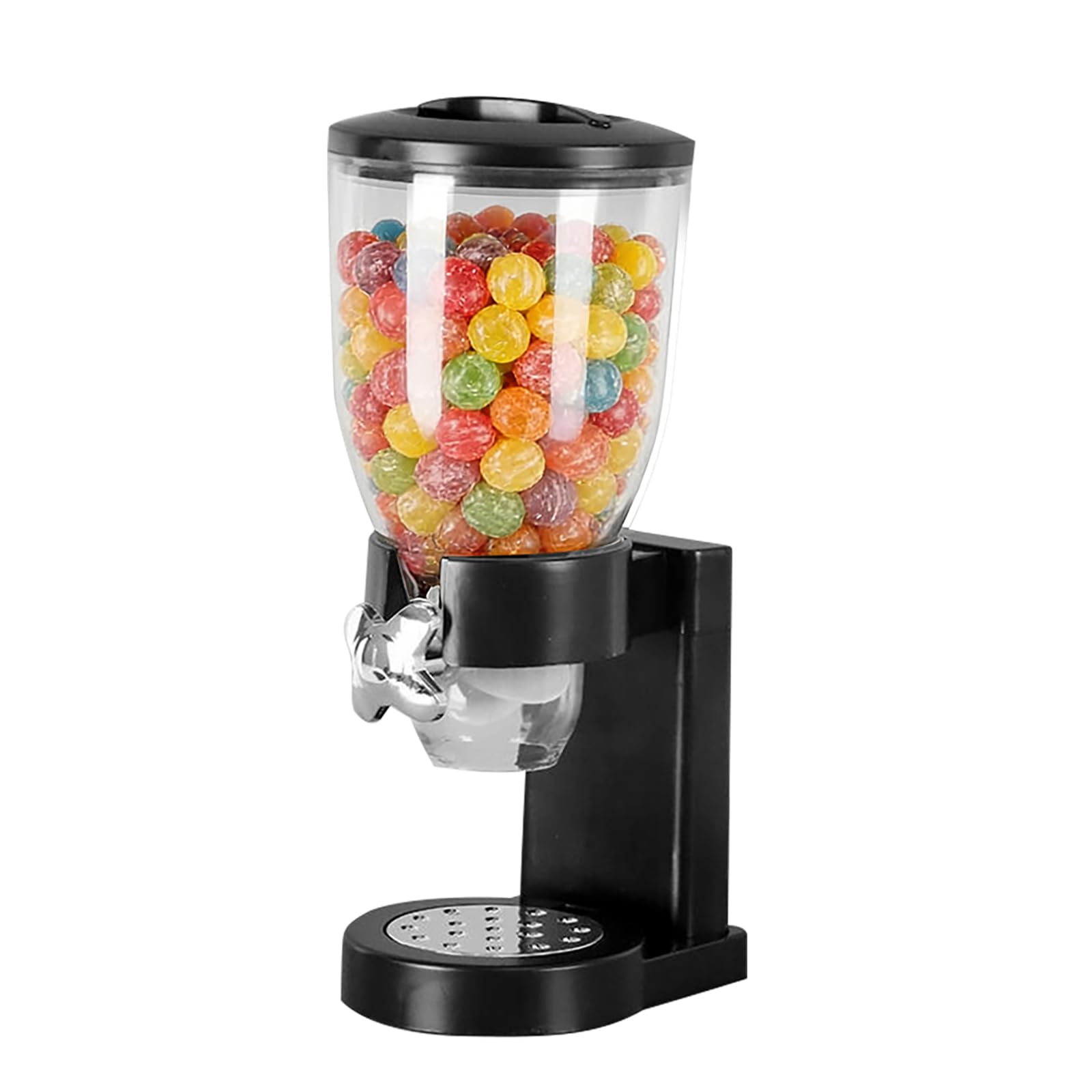 Dispenser Cereali 3.5 L, Contenitore da Cucina con Coperchio, Doppio Contenitore per Cereali, Chicchi di Caffè, Alimenti Secchi, Caramelle, Riso - Nero