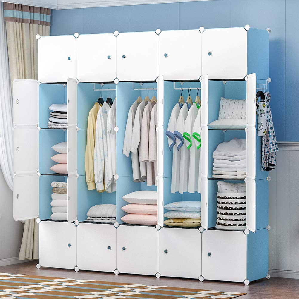GEORGE&DANIS Portable Wardrobe Closet Cube Storage Cube Organizer Cube Shelf Armoire Bedroom Dresser