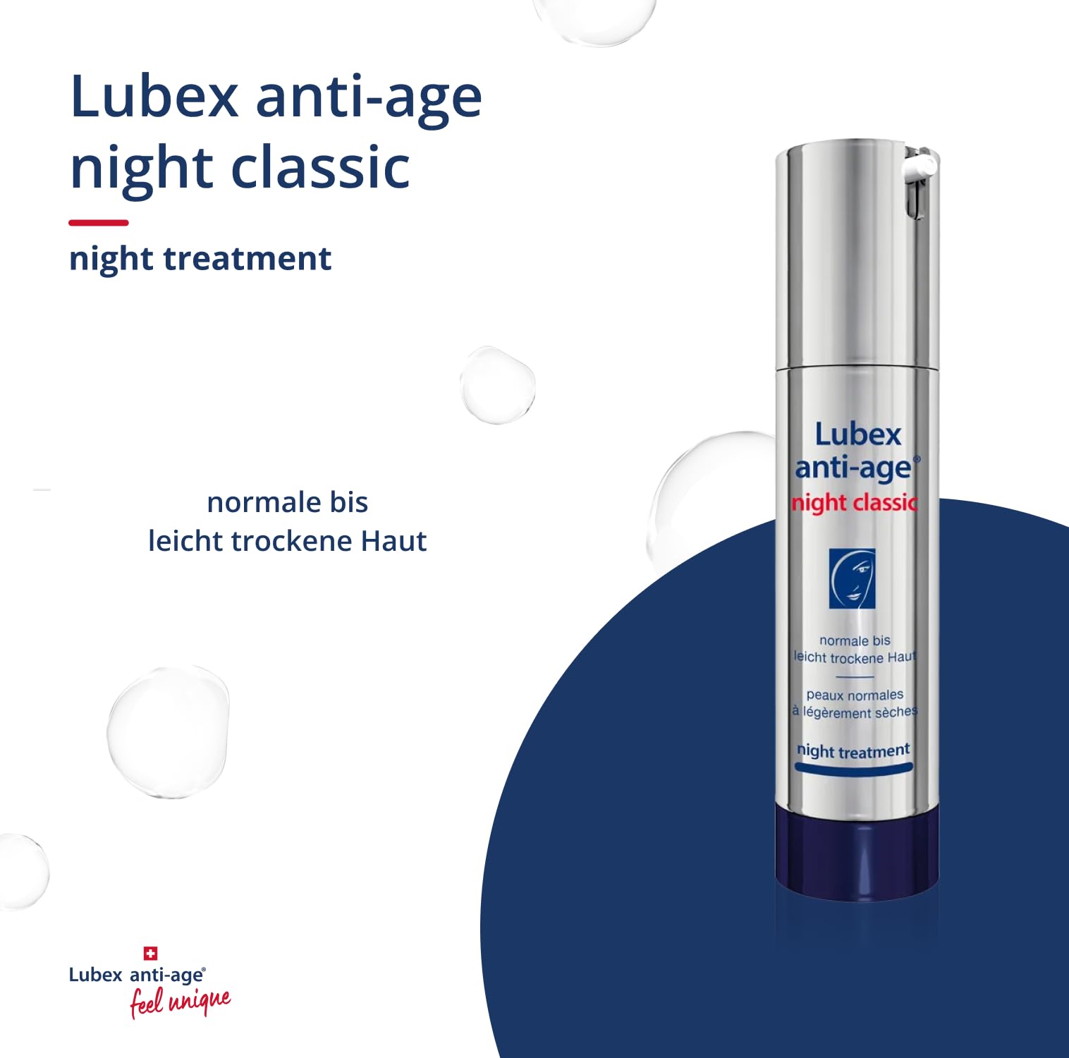 night classic - Nachtpflegecreme mit hochdosiertem Retinol, Coenzym Q10 und Ceramiden für die normale bis leicht trockene Haut, hergestellt in der Schweiz, 50ml