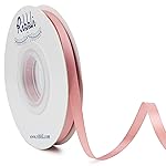 Ribbli Double Faced Dusty Pink/Rose Gold Satin Ribbon,1/4 x Continuous 25 Yards,Use for Craft Bows Bouquet, Gift Wrapping, Wedding Decoration, Floral Arrangement