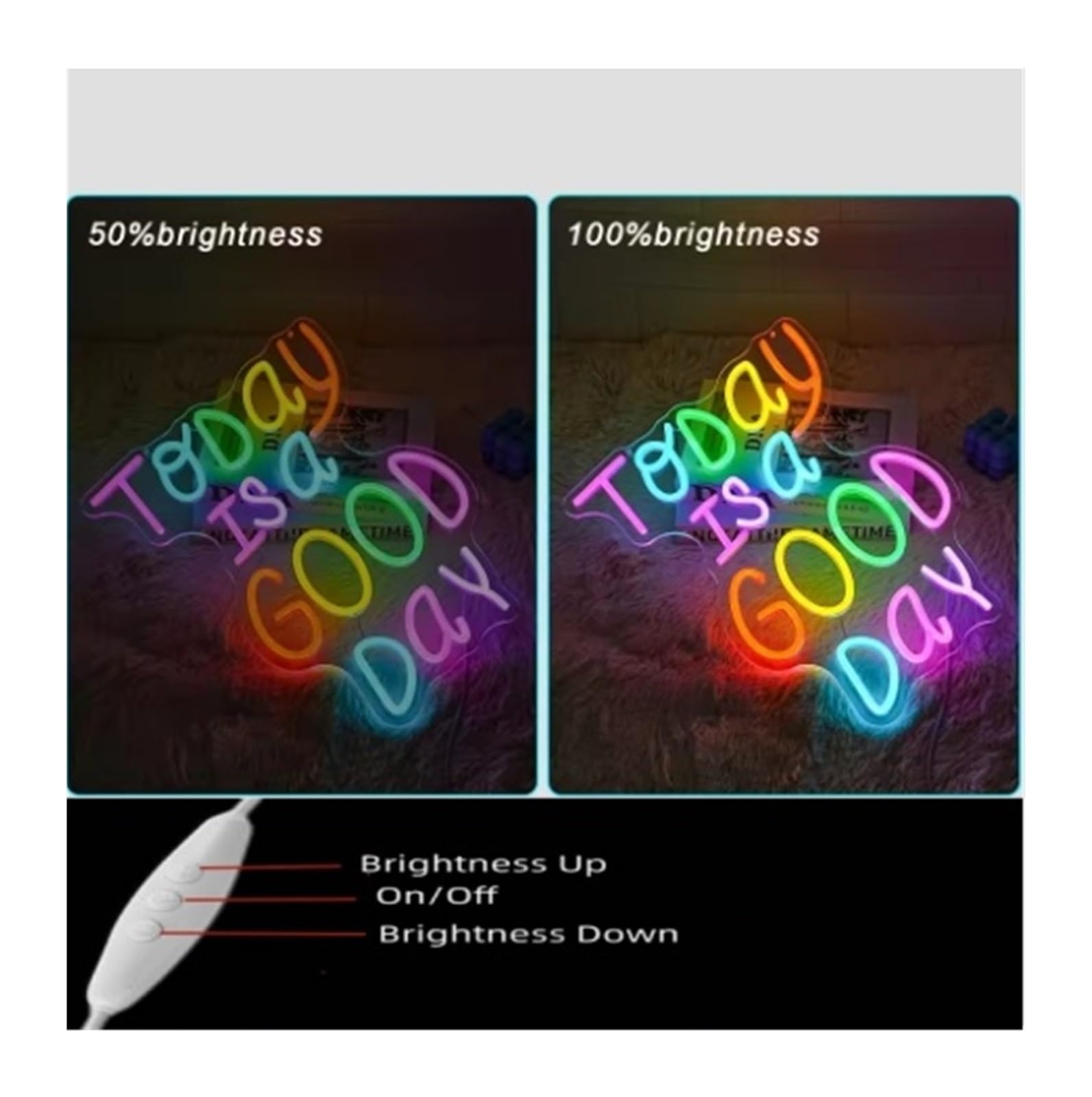 XENITE Luces Art Decoration Christmas Letrero De Neón Con Alimentación Por USB Today Is A Good DayPara Decoración De Pared De Sala De Estar, Fiesta, Cafetería, Oficina, Bar,40cmх33cm