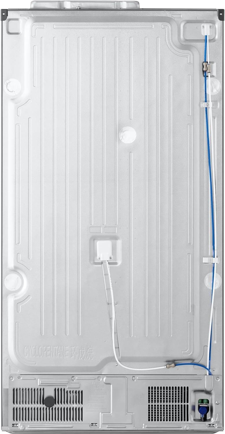 LG GSLC41PYPE, Klasse E, Side by Side Kühlschrank, Total No Frost, Eis-, Crushed Ice- und Wasserspender, Wassertank, LINEARCooling - Prime Silver