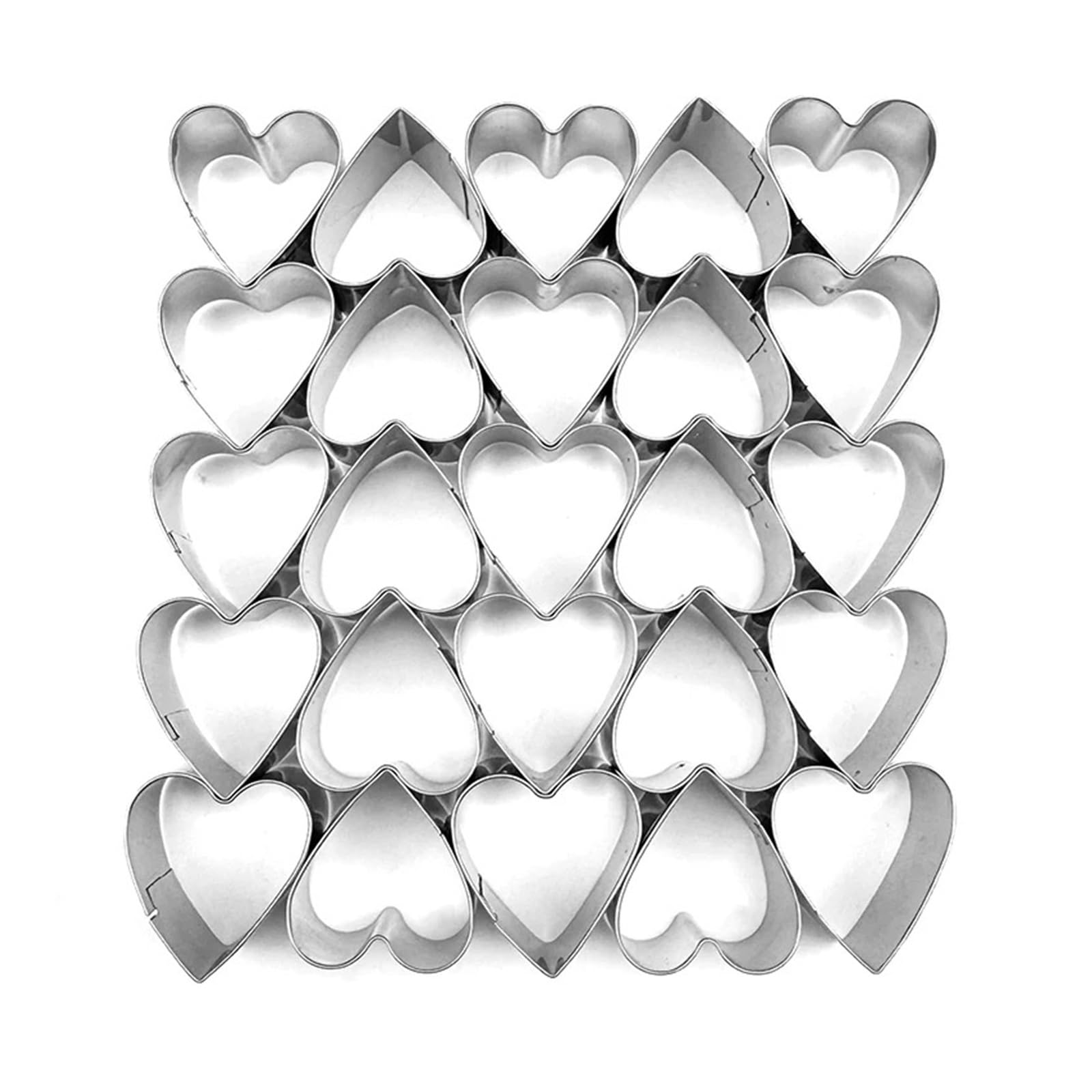 Herz-Ausstechformen, 25 Mulden, kleine Herzform, Keksausstecher, Valentinstag, Hochzeitskeksformen for Backen von Mini-Keksen, rostfrei