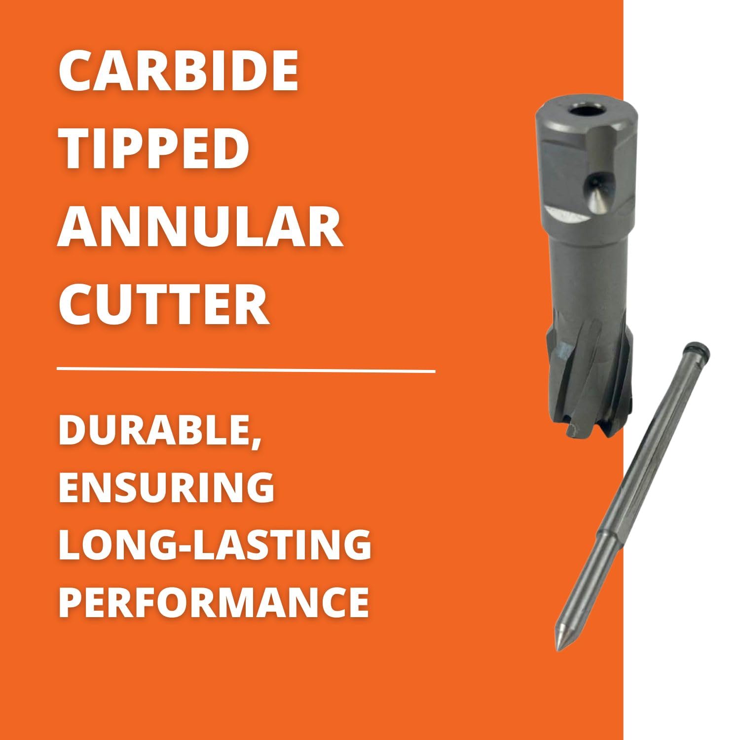 Fein Slugger Carbide Tipped Annular Cutter with Enhanced Cutting Geometry for Precision Drilling - 1-3/8" Cutting Depth, 13/16" Bore Diameter, 3/4" Straight Shank - 63135206021