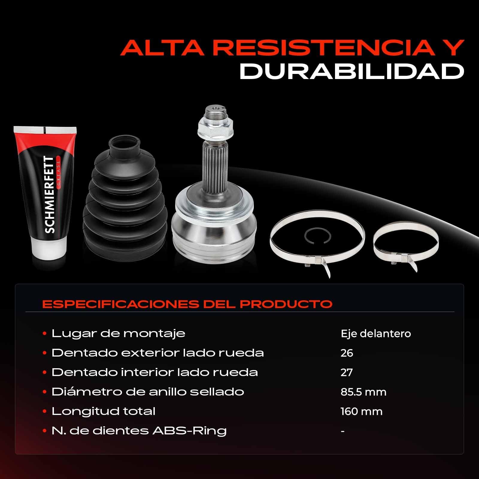 Frankberg Kit de junta homocinética lado de la rueda eje delantero | Compatible con R.A.V 4 III A3