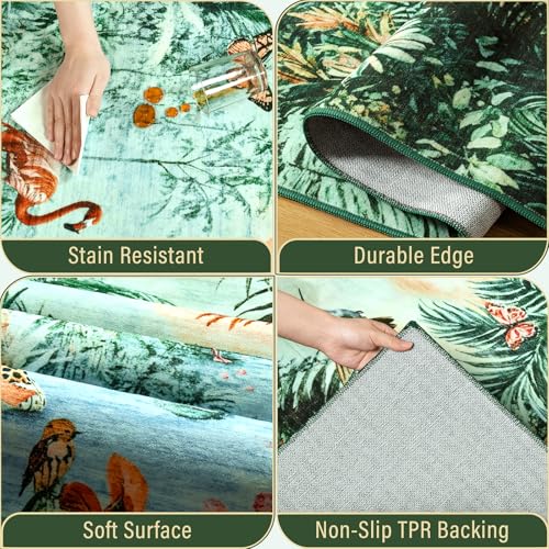 Tapete Amearea Jungle 5x7 Verde Lavable miniatura 7
