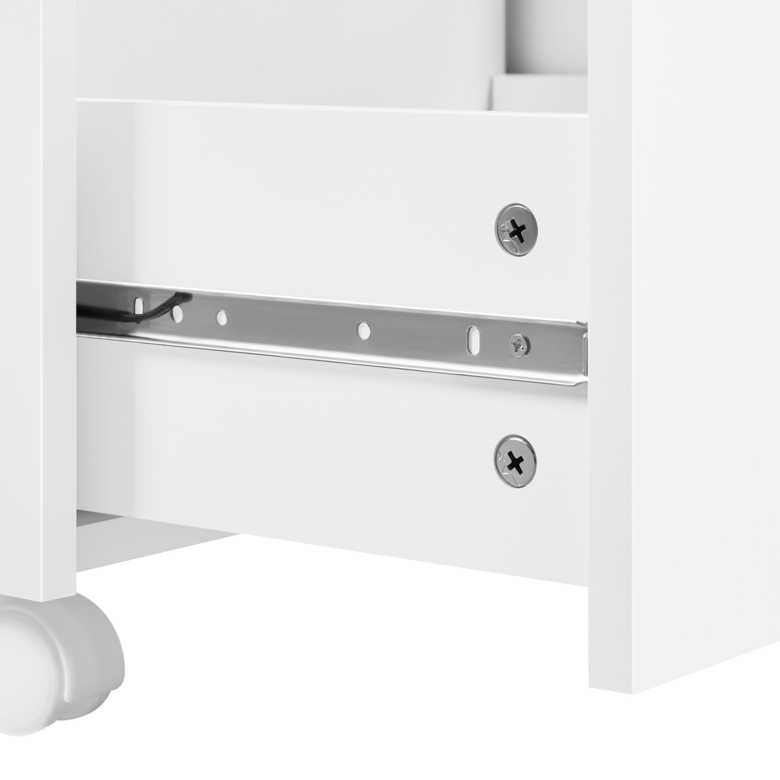 Yaheetech Cajonera de Oficina con Ruedas Gabinete de Oficina con 3 Cajones y Cerradura 40x40x66,5cm Armario Archivador Carpeta de Gran Capacidad para Carta y Archivos A4 Blanco