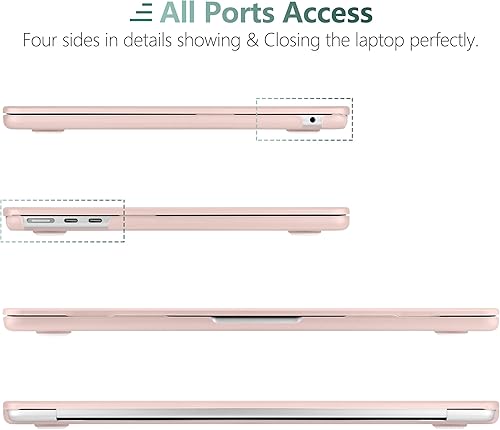 Miniatura 7 de TWOLSKOO Compatible con funda para MacBook Air M4 de 15 pulgadas versión 2025-2023 M4 A3241 M3 A3114 M2 A2941, carcasa rígida de plástico