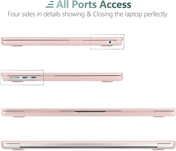 DONGKE M2 MacBook Air 15インチケース 2023 A2941 プラスチックハードシェルキーボードカバー&スクリーンプロテクター付き MacBook Air 15インチ用 M2チップ&リキッドRetinaディスプレイタッチID付き - マットチョークピンク