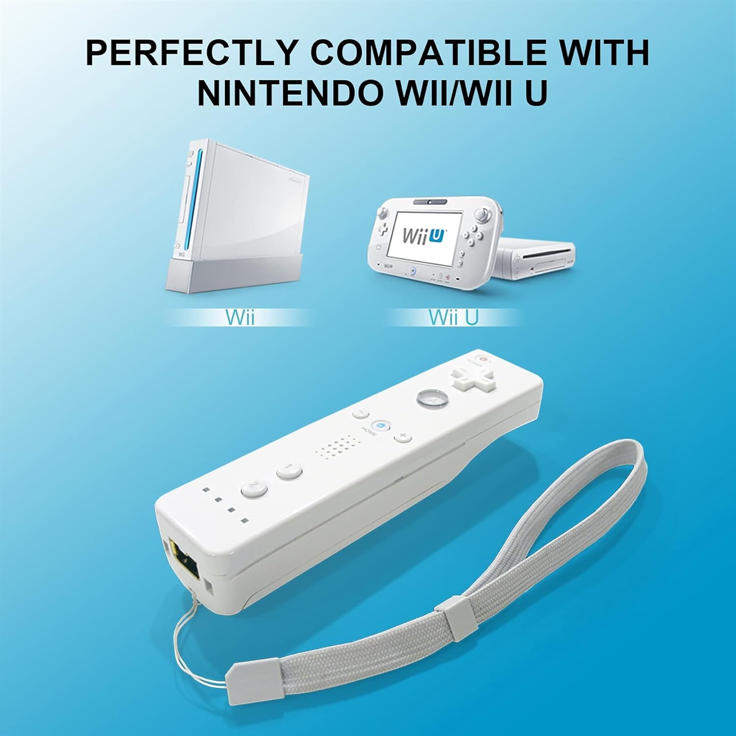 SWCTIM Wii Controller 2 Pack,Wii U Controller mit Silikonhülle und Handgelenkriemen,Nicht Motion Plus,Weiß