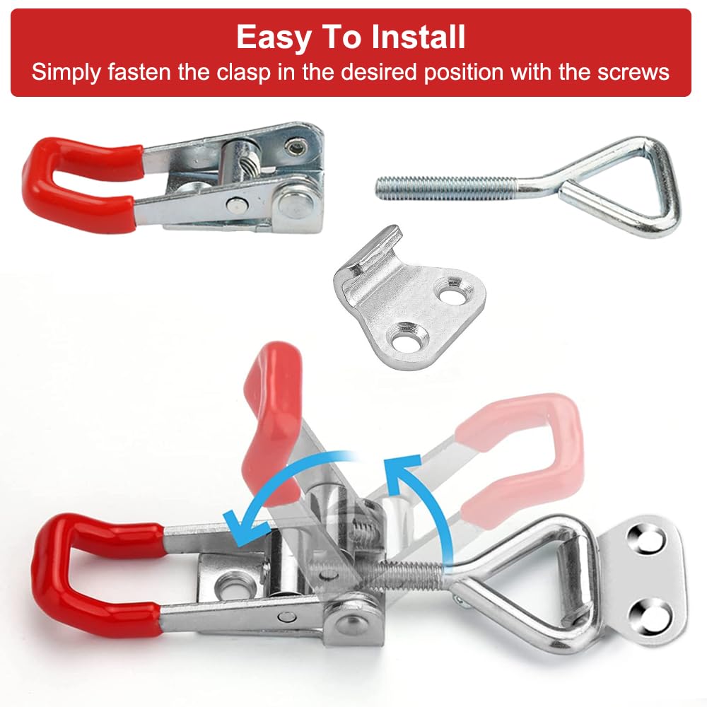 6 Chiusure A Leva Regolabili GH-4001 - Morsetti Per Cassetti, Armadi, Porte Con Capacità 150 Kg - Foto 2