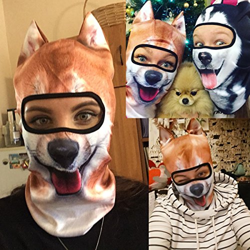 Image of WTACTFUL 3D Animal Ears Balaclava, Breathable Face Mask for Halloween