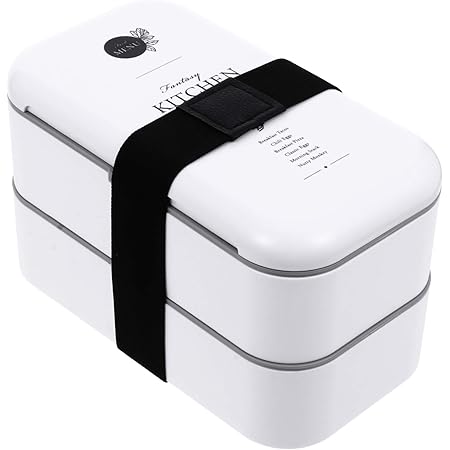 Amazon Co Jp 弁当箱 ランチボックス 二段 お弁当箱 おべんとう箱 カトラリー付き 漏れ防止 安全材料 大容量 軽量 使用便利 女子 男子 通勤 通学用 おしゃれな 大理石模様 プラスチック 食器洗い機用 食品容器 野菜 果物 寿司 刺身用 白い ホーム キッチン