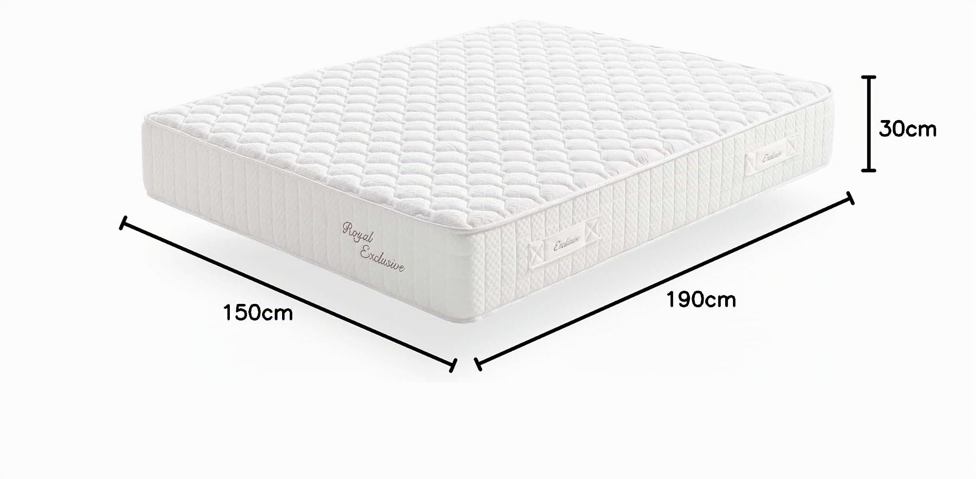 Moonia Royal Exclusive Relax y Descanso a tu Servicio: Colchón Reversible 150X190 cm/Híbrido: viscoelástica y núcleo muelles ensacados | Grosor +/- 30cm | Multizonas Diferenciadas
