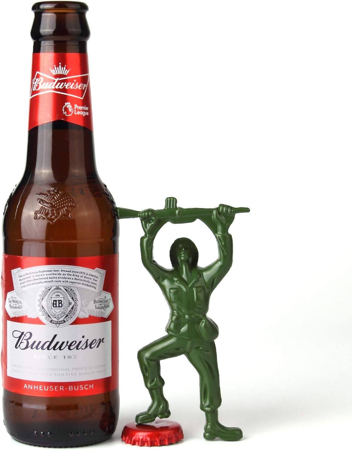 2 abrebotellas creativo 3D Army Man, abridor de botellas único de fácil apertura para cerveza y bebidas (verde)