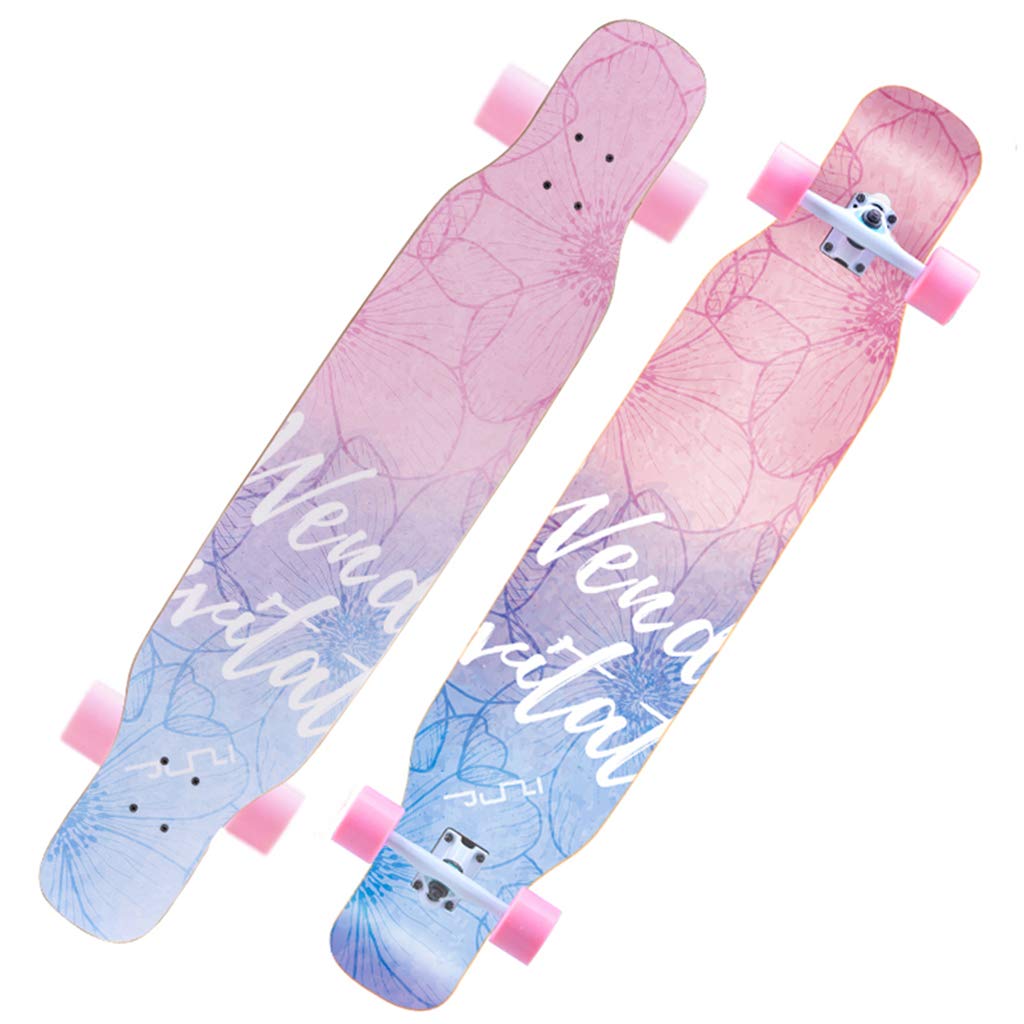 SHIJING Cruiser Longboard Skateboard - 46.5" Deck & Complete - for Cruising, Carving, Freestyle, Dancing, Downhill, Freeride