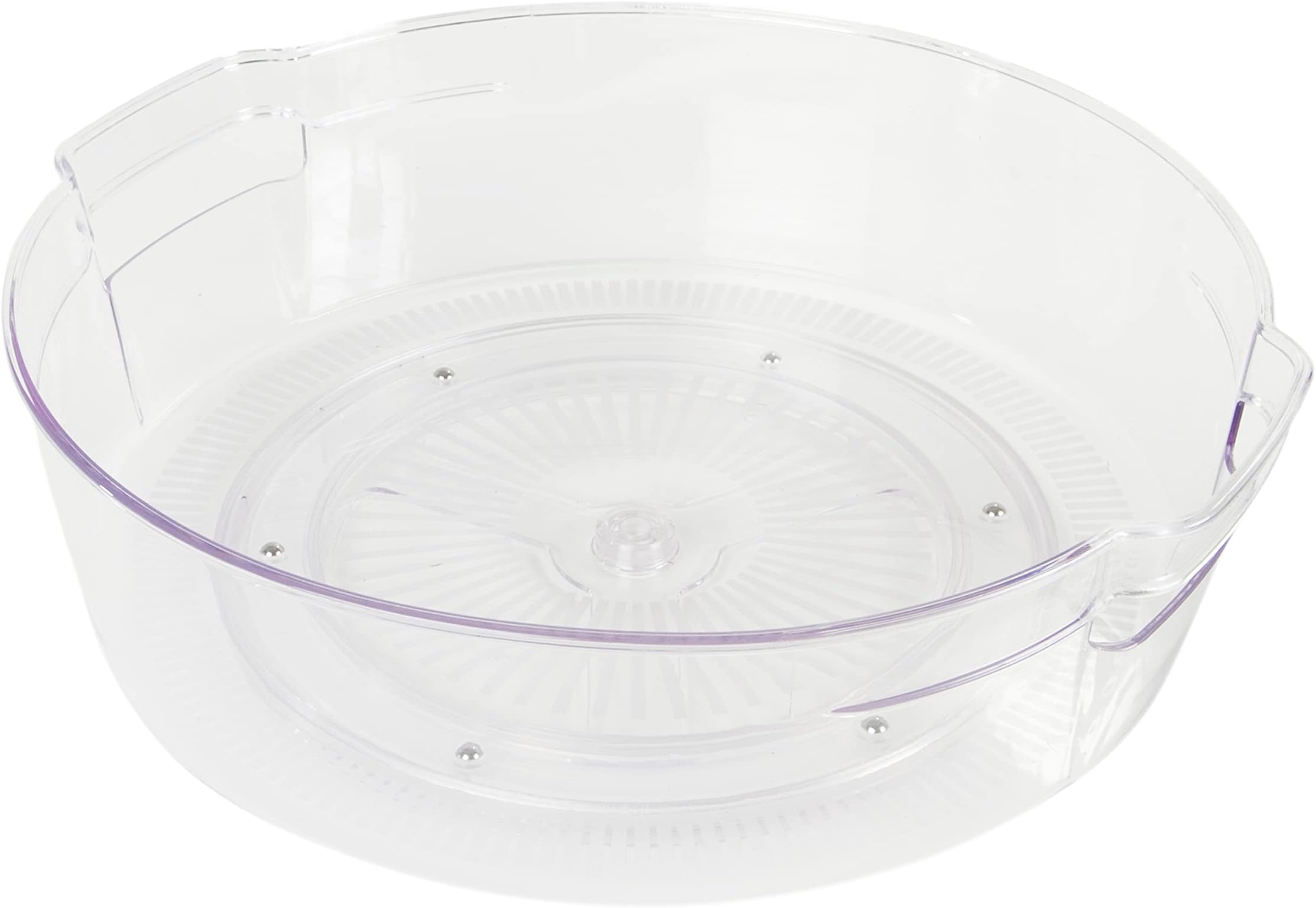 Kitchen SpacesLarge Lazy Susan Organizer Bin, Pantry Rack or Deep Cabinet Turntable Shelf Storage, High Sides to Prevent Spills, BPA-Free Plastic, Clear and Sturdy with Full Spin