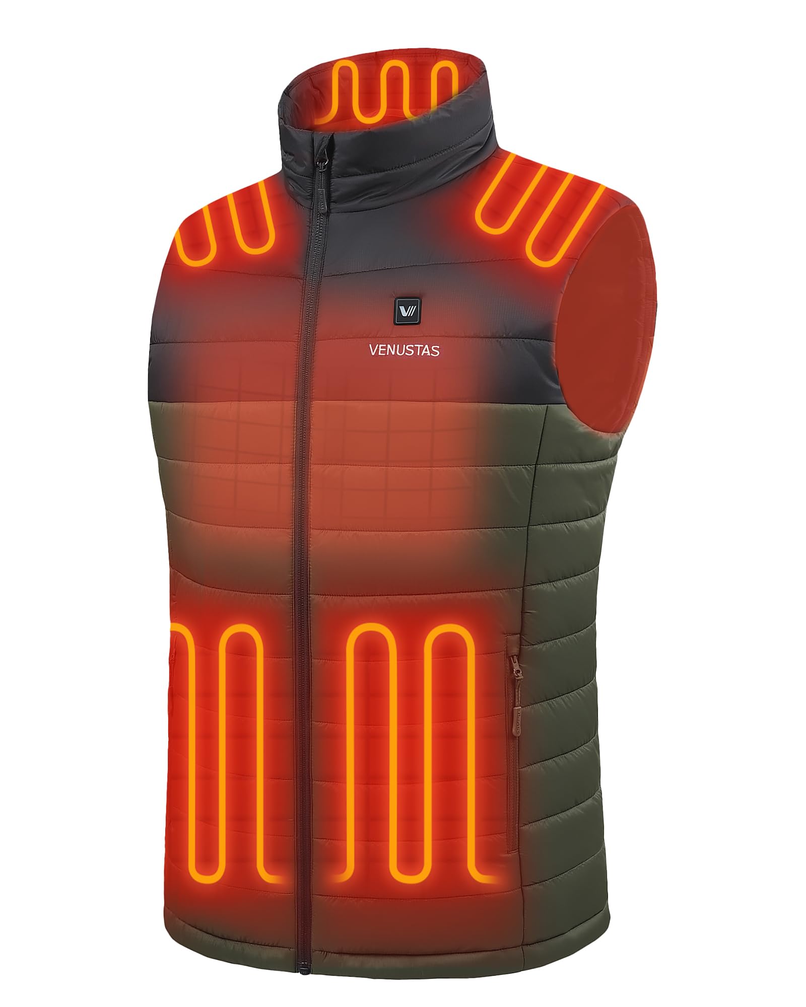 Venustas Men's Heated Vest with Battery, Up to 20 Hours of Warmth