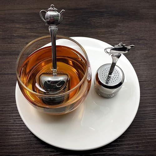 Miniatura 5 de Bolas cilíndricas del condimento del infusor del té del acero inoxidable, tetera formó accesorios de la cocina del colador del té