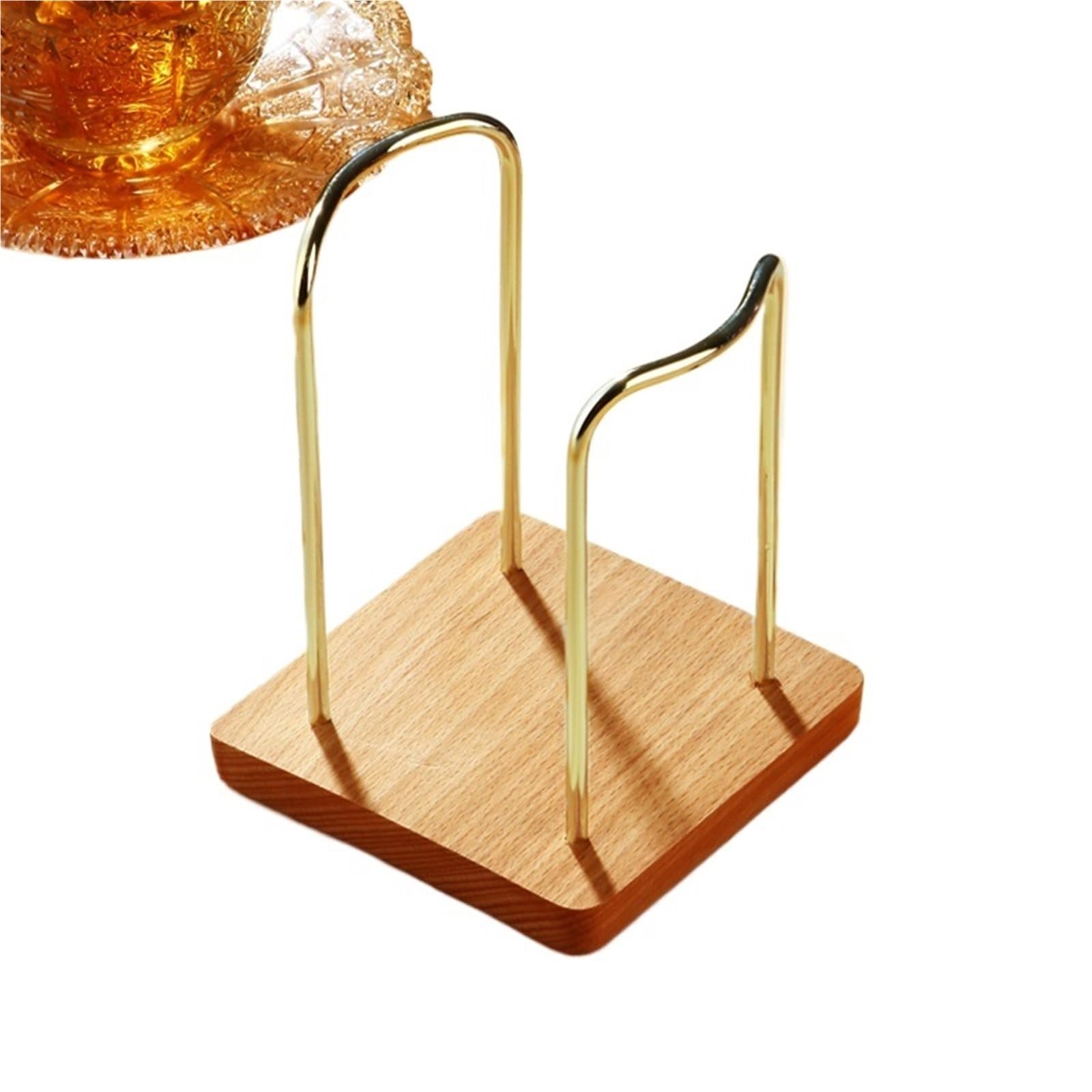 Ikfgtjre Beech Gold Paper Cup Holder Cup Storage Holder Water Tea Cups Dispenser Rack Shelf With Wooden Base Mug Display Stand Home Organizer For The Kitchen(Beech Gold)
