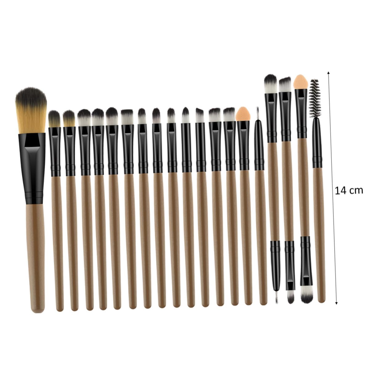 VALICLUD 20pcs Professional Makeup Brush with Long Wooden Handles and Nylon Bristles for Powder and Blush Application for Daily and Professional Use Pink Bristles