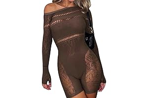 Women's Black Fishnet Mesh Jumpsuit