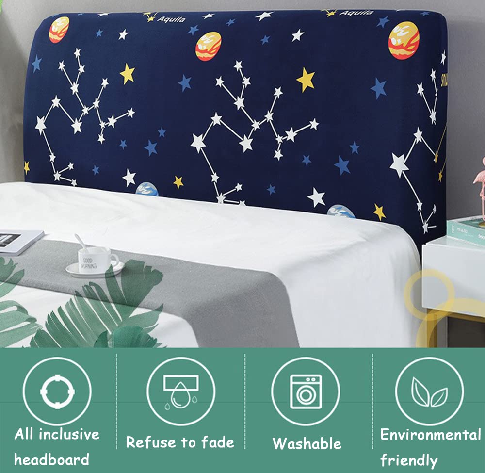 Cabecero Elástico Cama Cabecero Protección Todo Incluido A Prueba de Polvo Cubierta para la Cabeza Dormitorio Desmontable Lavable -14-180 cm (71 pulgadas)
