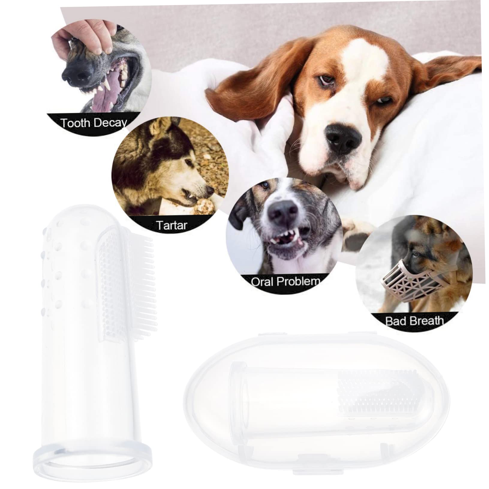 WOONEKY 30sätze Fingerzahnbürsten Für Haustiere Teiliges Zahnreinigung Für Hunde Und Katzen Bequemes Design Massage Zahnfleischs Mundpflege