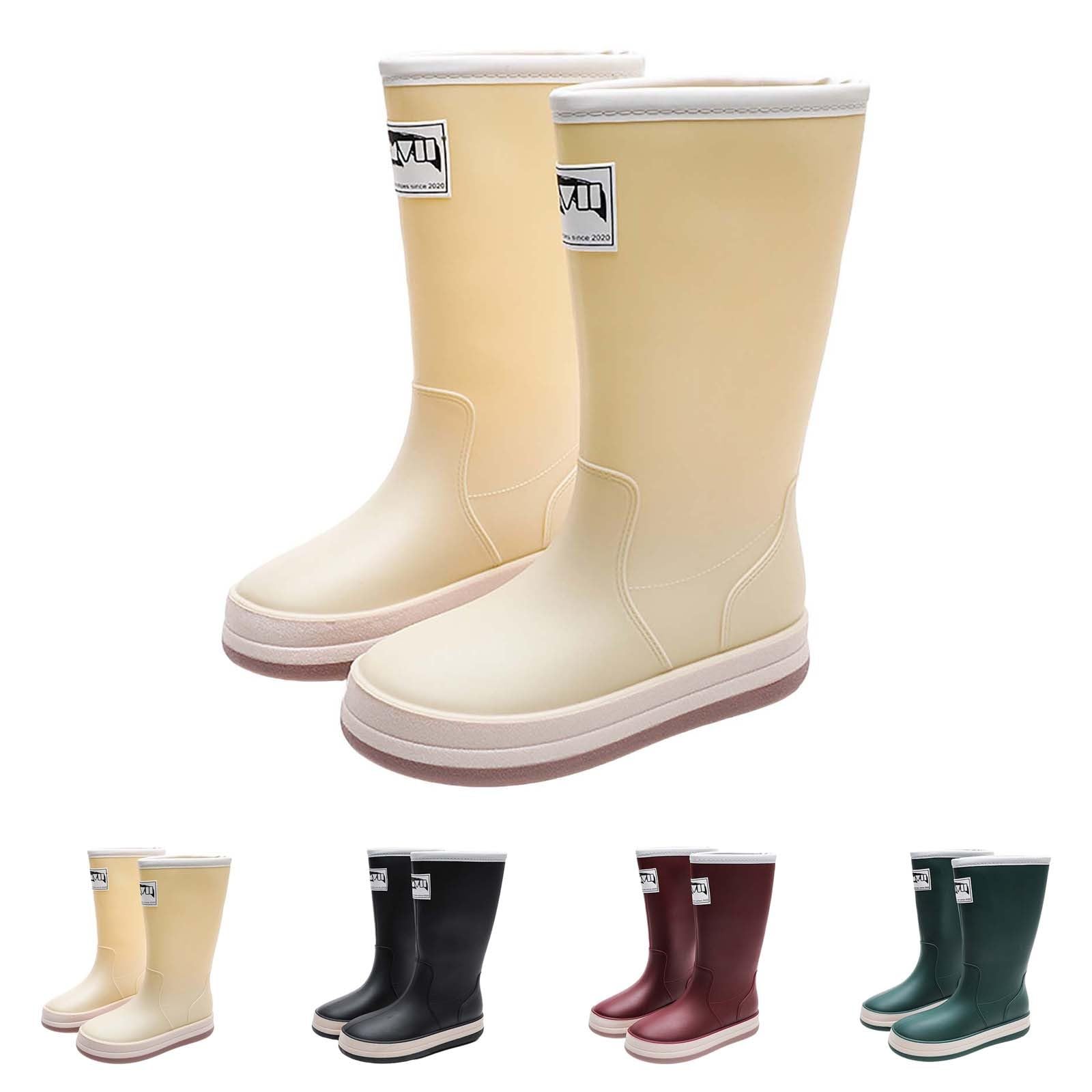 Generisch Botas de agua para mujer, botas de lluvia altas para festivales, impermeables, unisex, antideslizantes, para la lluvia, botas de agua, ligeras, botas de verano