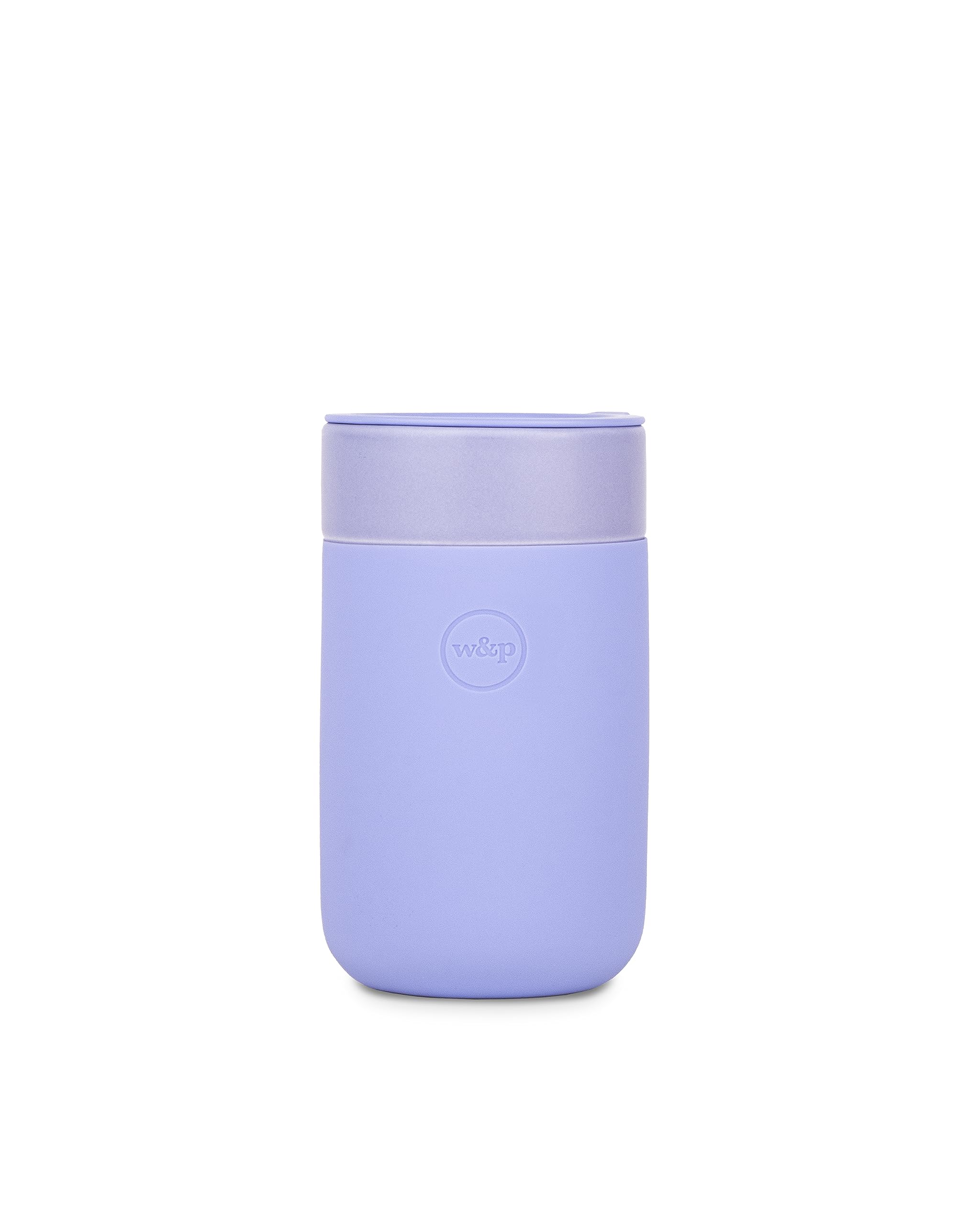 W&P Porter Ceramic Mug with Protective Silicone Sleeve, Lavender 16 Ounces | On-the-Go | Reusable Cup for Coffee or Tea | Portable | Dishwasher Safe