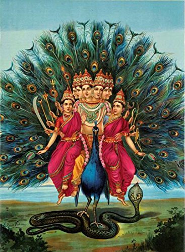 Image of Tallenge - Murugan - Raja Ravi Varma Mythology Collection - Small Poster Paper (12 x 18 inches)