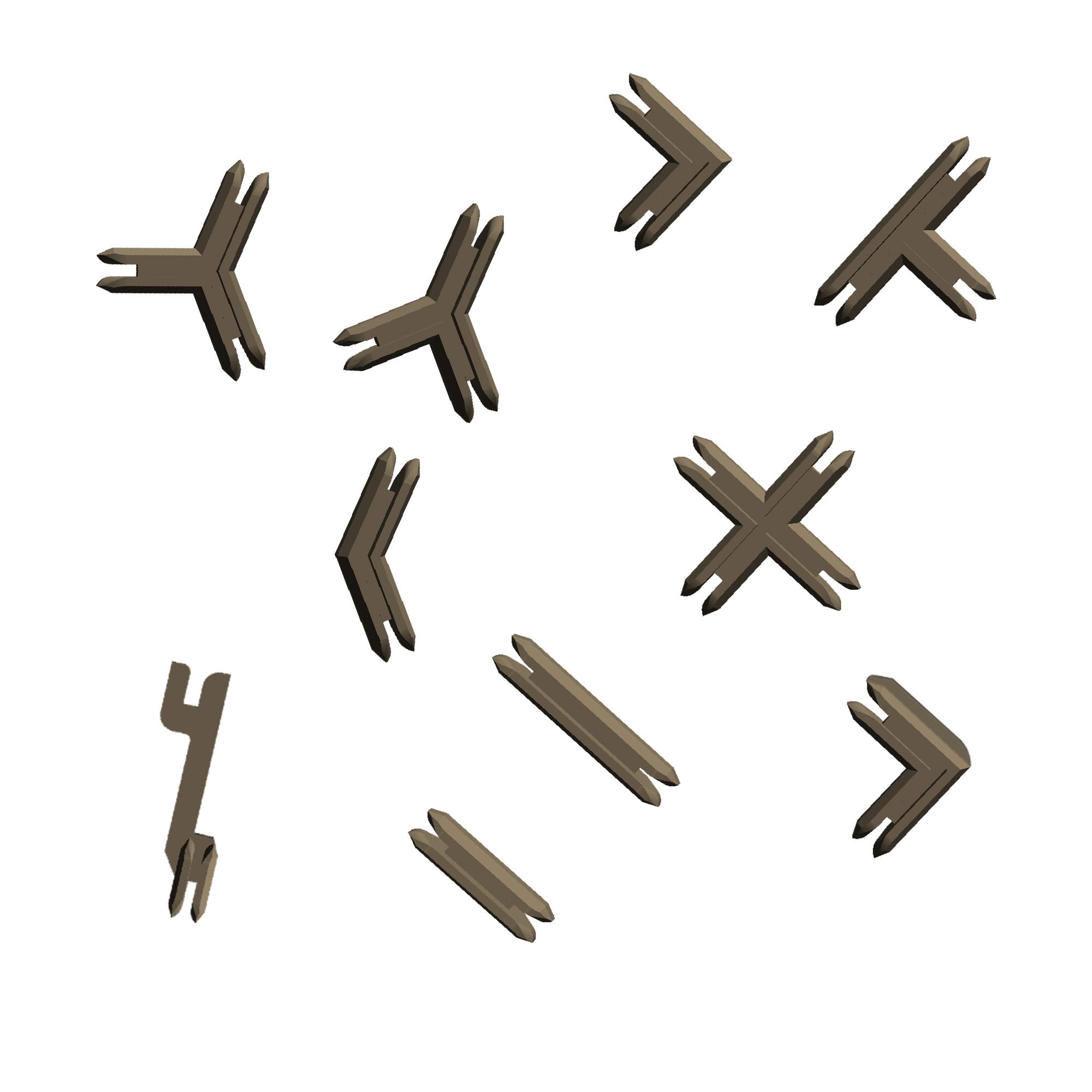 Battle Systems Terrain Plastic Terrain Clips (Brown) - Compatible w/Core Space and SciFi, Fantasy, Modern Terrain