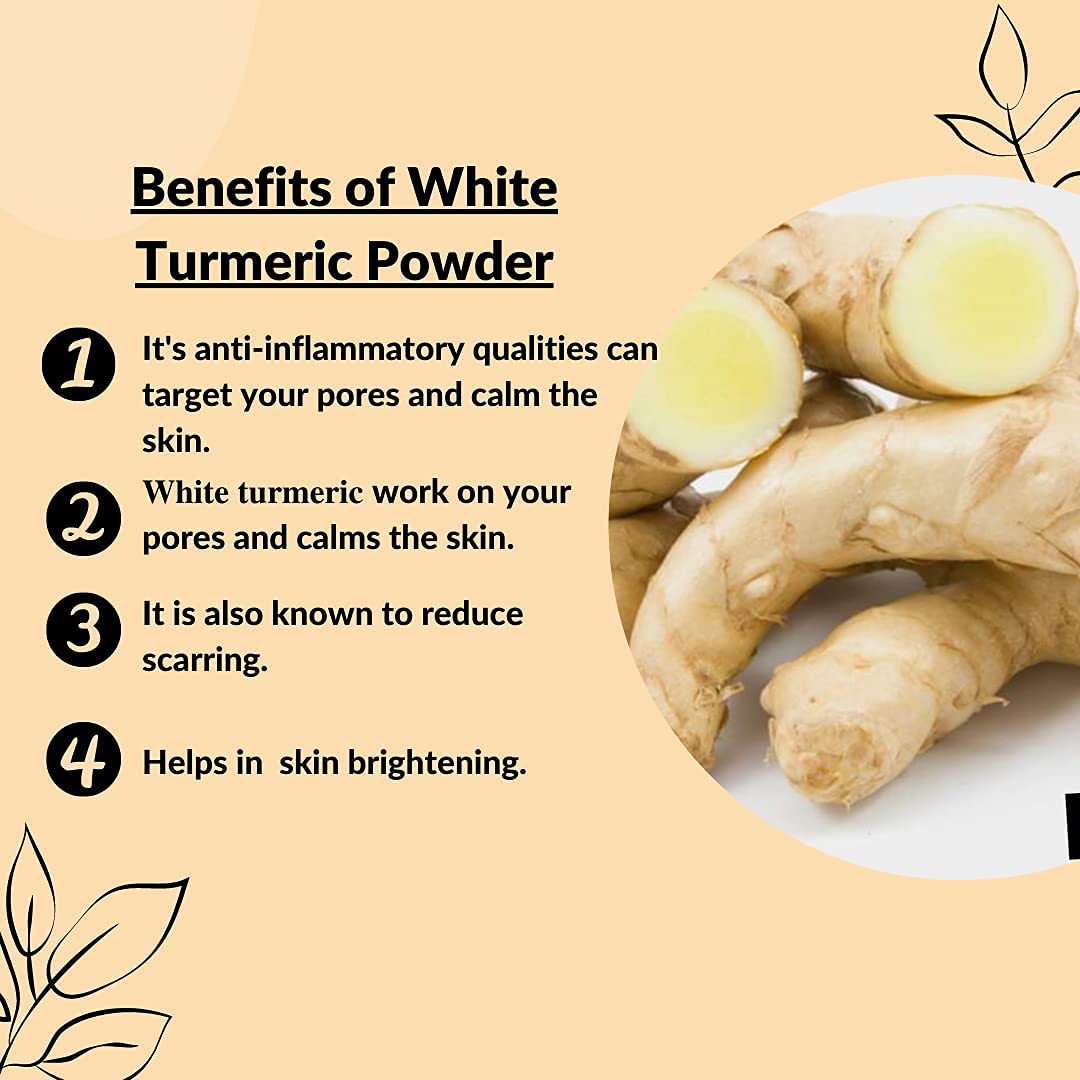 Amazon.com: White Turmeric Powder by mi nature | Kachur , Curcuma  zeodaria,Poolankilangu powder | 227g( 8 oz) ( 0.5 lb) | Does not stain |  White turmeric powder for face and skin |