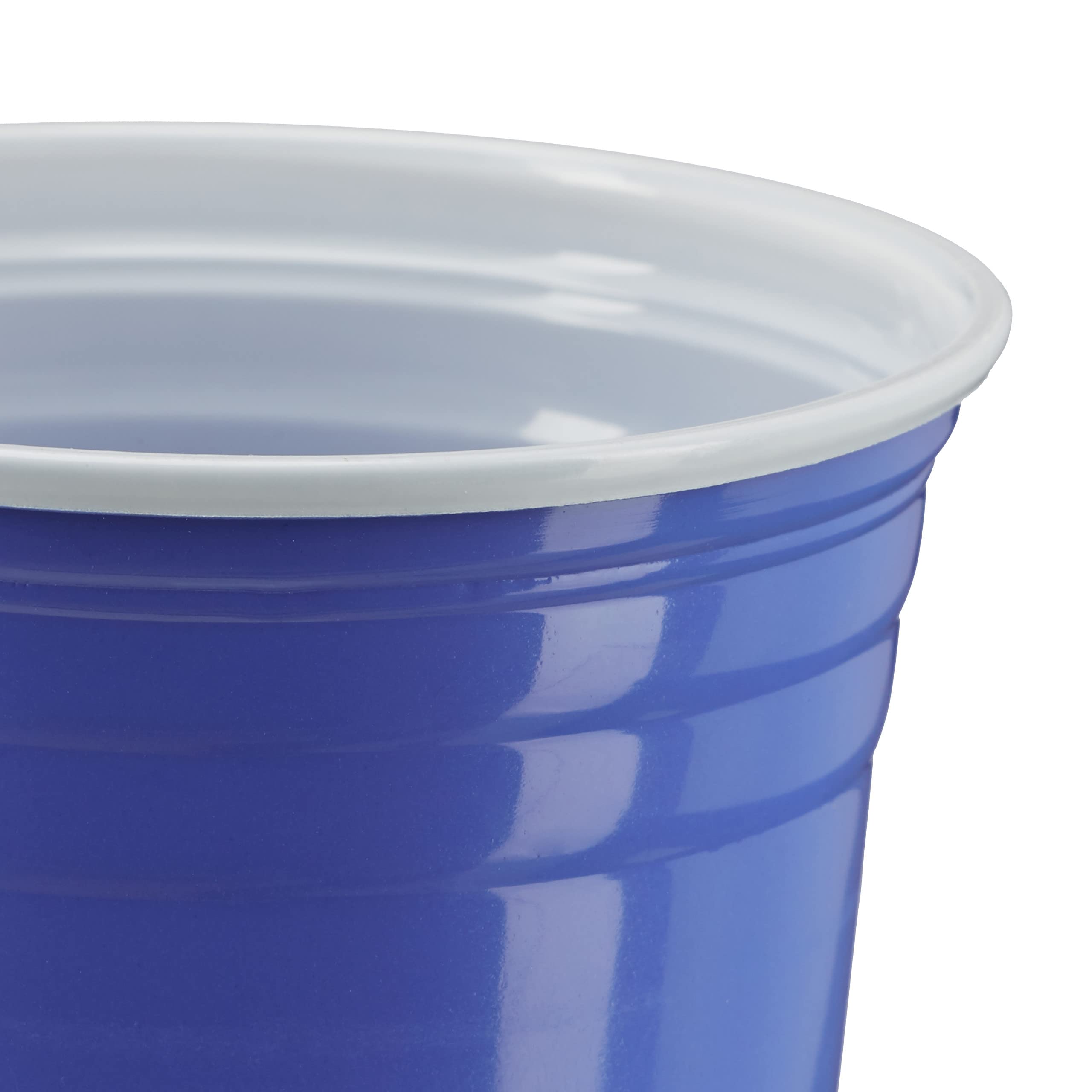 Relaxdays, niebieski kubek do piwa Beer Pong, 50 sztuk, stabilne, plastikowe kubki, kubki imprezowe 16 uncji, kubki do picia Softdrinks i piwo, tworzywo sztuczne, 8,5 cm