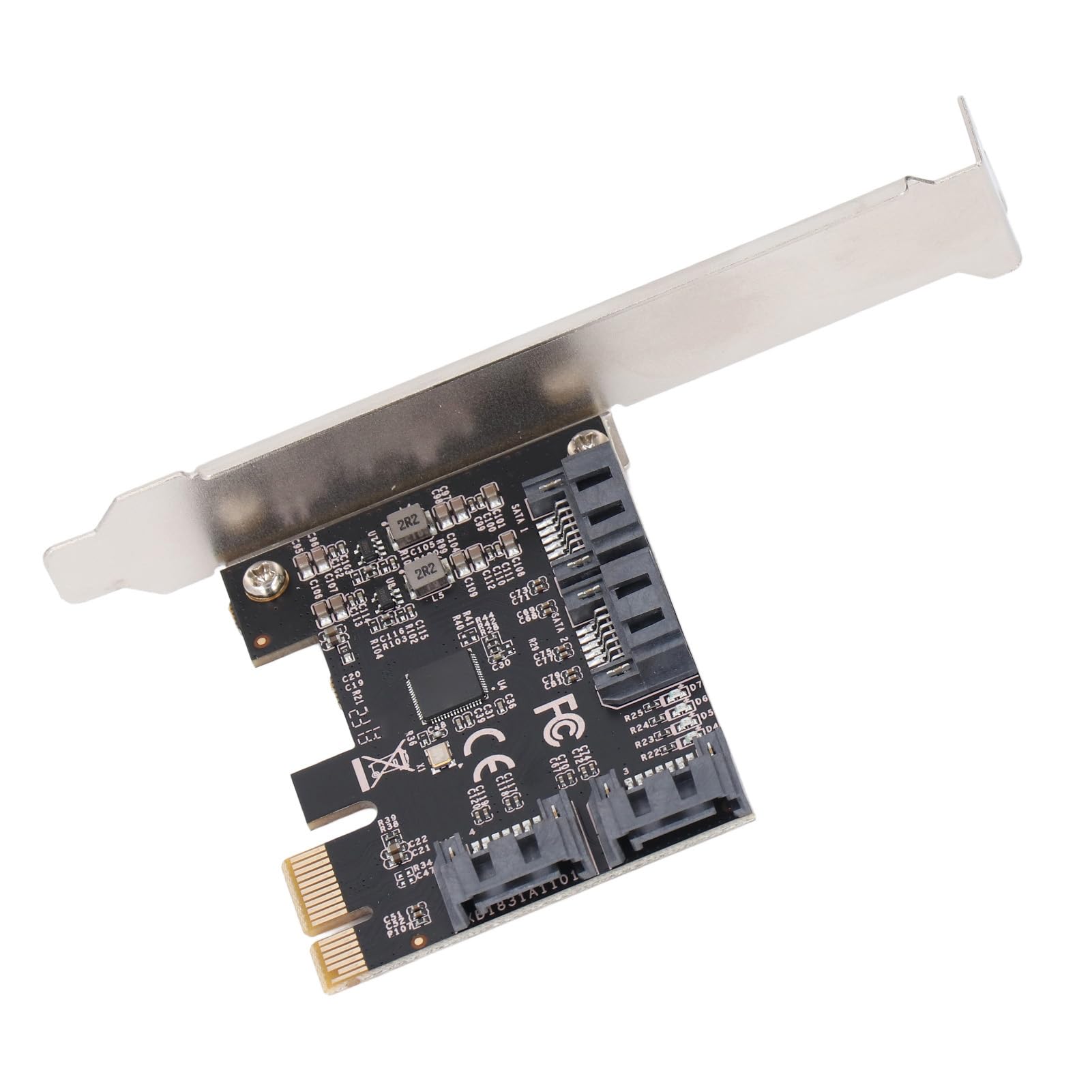 Carte D'extension PCI-E SATA 4 Ports PCI-E X1 vers SATA 3.0, Carte Contrôleur 6Gbps, Adaptateur PCI Express SATA3 Haute Vitesse pour Ordinateur de Bureau