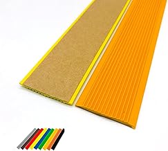 ZHENCHAO Barra de Borde de Escalera de plástico autoadhesiva Antideslizante para escalones Planos y Suaves, Color Amarillo Claro, 8 m de Largo, Cubierta para Borde de Piso Inclinado