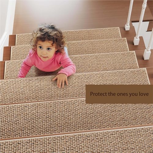 Alfombra antideslizante para escaleras con fijación segura en peldaños de madera 6