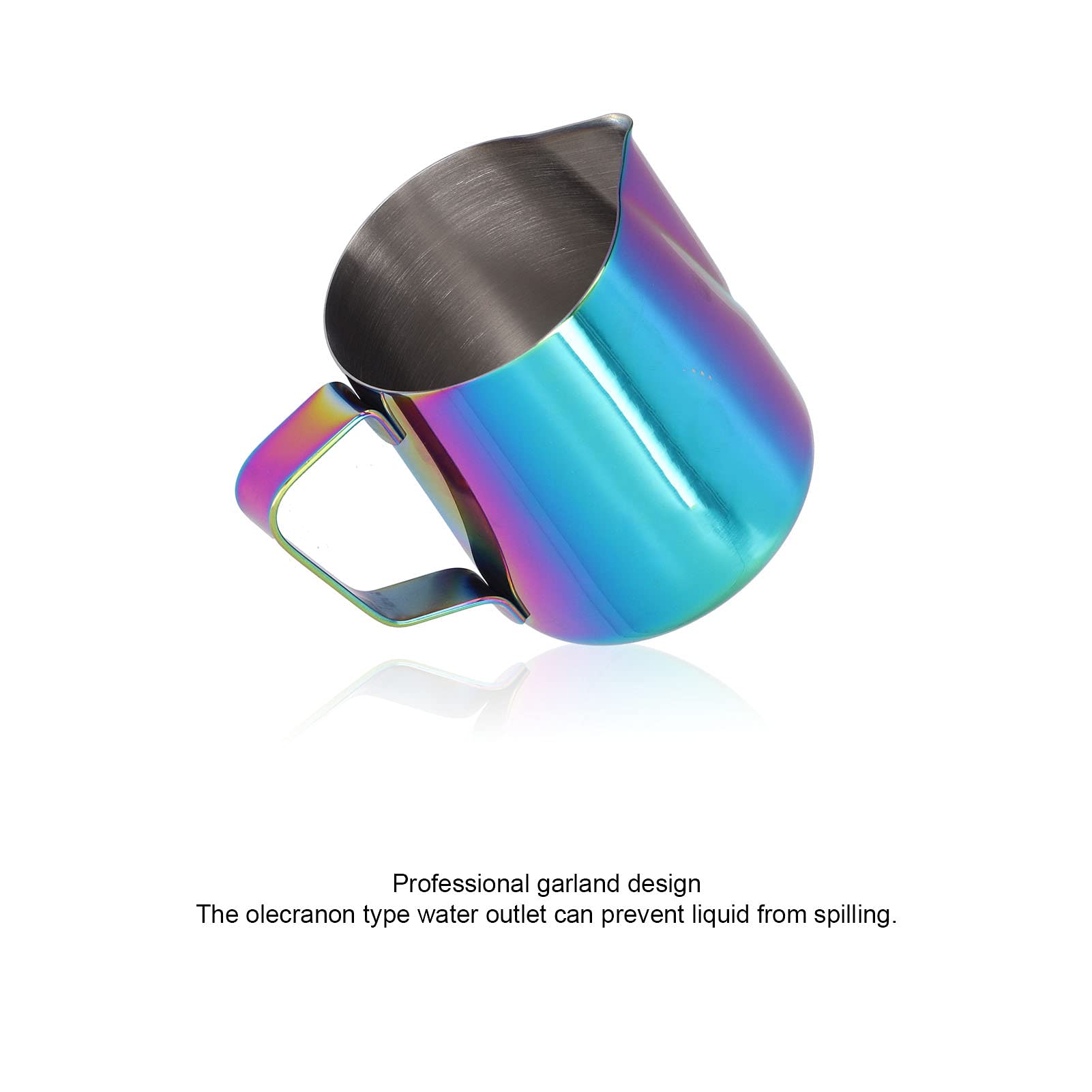 Stainless Steel Milk Frothing Pitcher, Coffee Frothing Cup with Inner Scale Milk Frother Steamer Jug for Espressos Coffee Cappuccino Latte Art