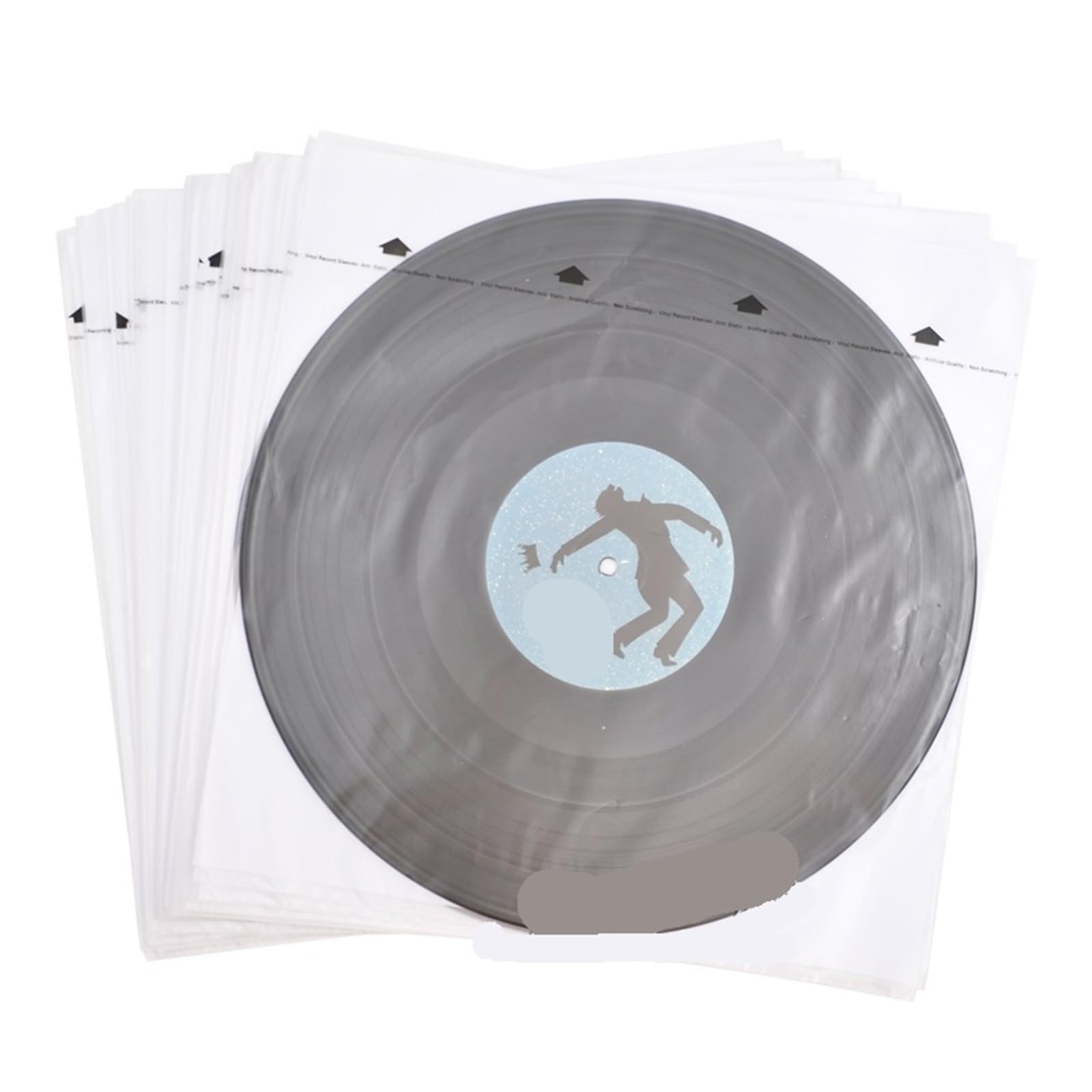 Copertine Interne per Dischi in Vinile 20 Buste for Dischi in Vinile LP in HDPE + Carta di Riso da 3,5 Mil, Maniche Interne antistatiche addensate for in 12 Pollici(Transparent No Words)