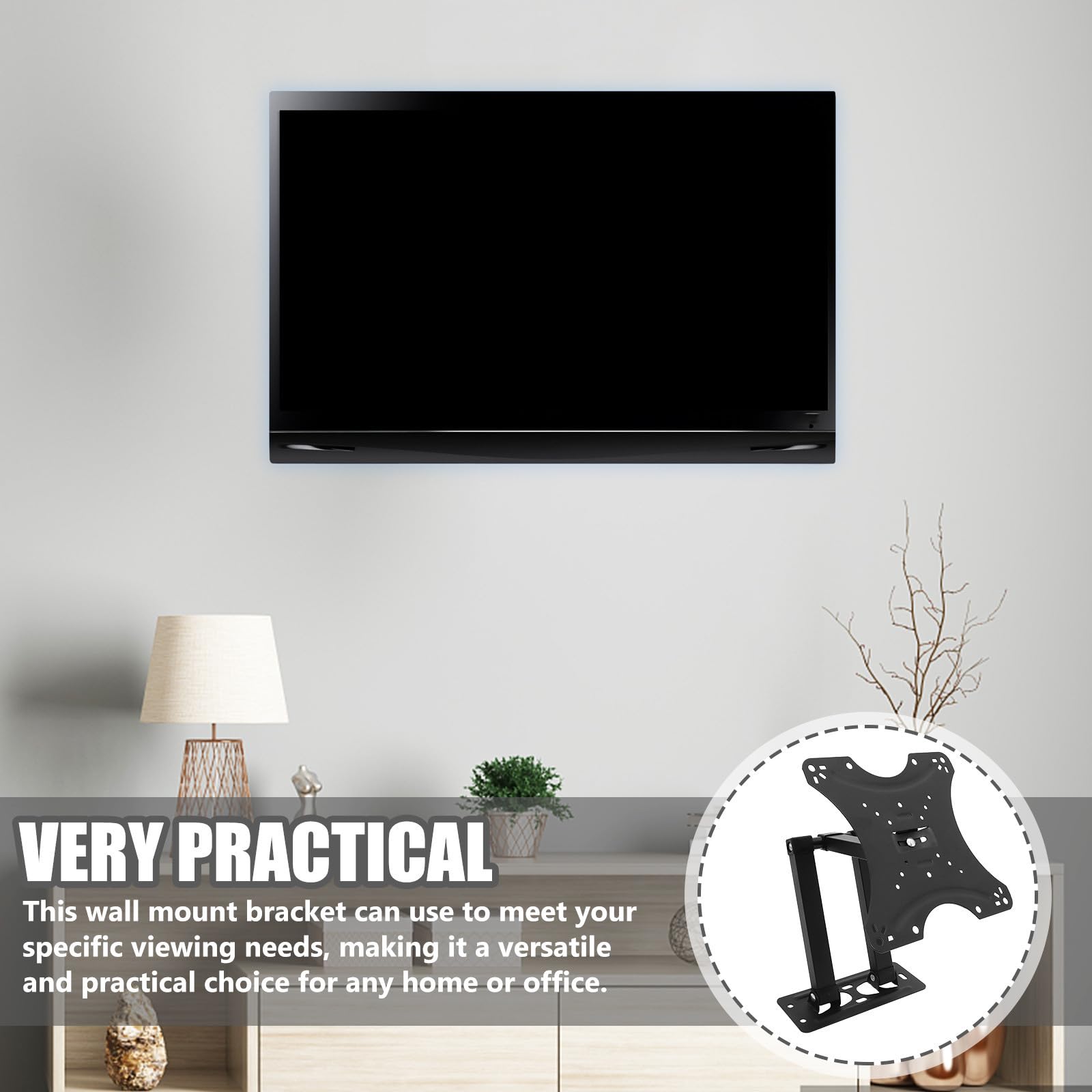 Supporto da Parete per TV Telescopico in Acciaio Laminato a Freddo
