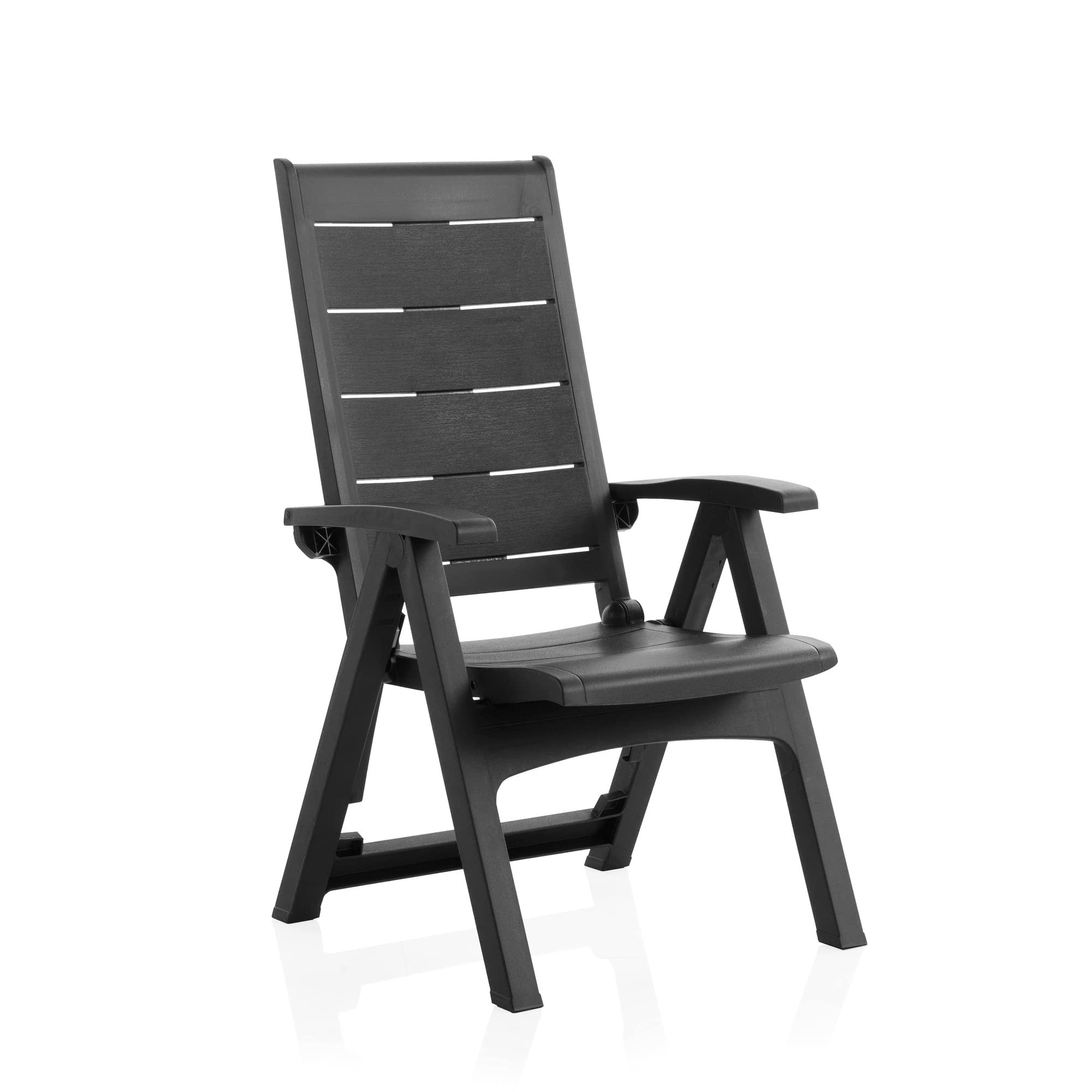 SP Berner Shaf - Sillon Jardin Legno | Sillon Exterior Multiposición en Color Antracita | Fabricado en España con Materiales Reciclados