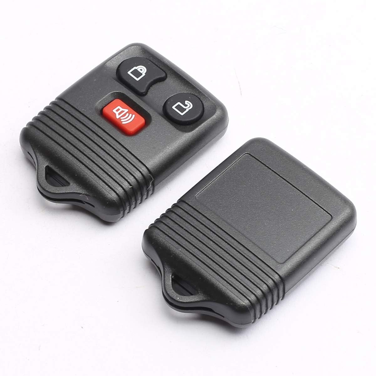 KeylessPros 3-Button Key Fob Replacement For Ford/Lincoln/Mazda - With Key Blade, 2-Pack, DIY Programmable