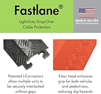 Vista 2 de Checkers Protector de cable ligero de 1 canal de 3 pies de largo para múltiples líneas de 0.5 pulgadas, cubierta de cable de piso para pasarelas