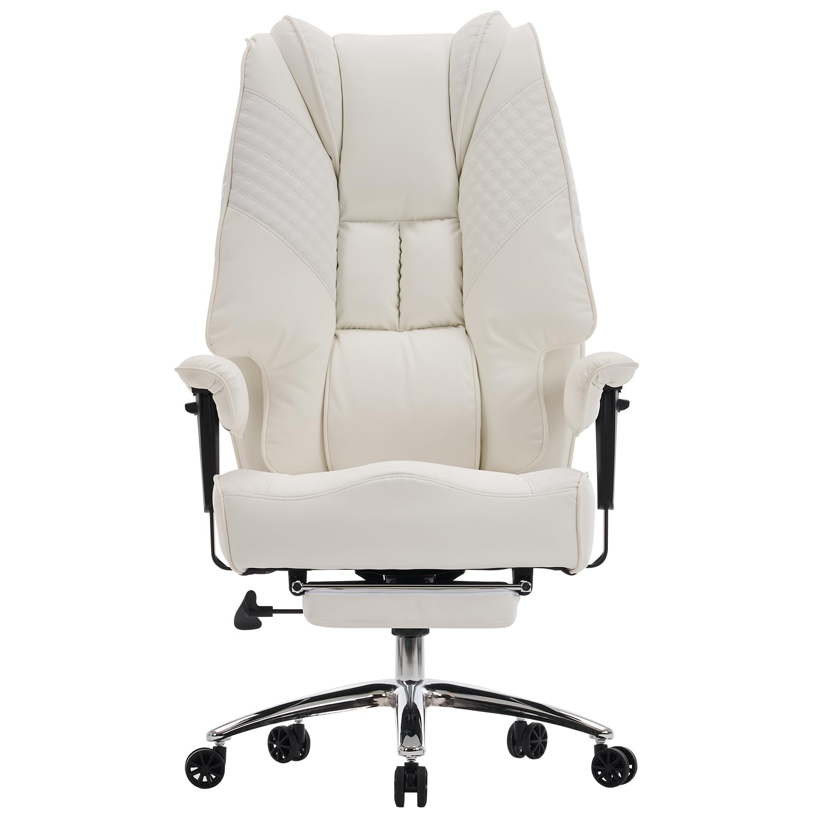 EXCEBET Big and Tall Office Chair 400lbs Wide Seat, Leather High Back Executive Office Chairs with Foot Rest, Ergonomic Lumbar Support for Lower Back