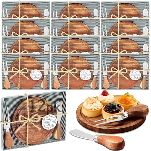 Catálogo de Tenedores para queso Top 5. 48 12pcs Tabla de Quesos,Mini Tablas Charcuteria Con Caja de Regalo Y Tarjeta de Agradecimiento, Redonda Tabla de Quesos Para Fiestas de Bebes,Bodas Y Otras Ocasiones Especiales...