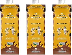 Kit 3X: Leite Vegetal Choconuts Orgânico A Tal da Castanha 1L